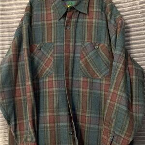 Alaska brand Plaid Lined Button-Up Shirt